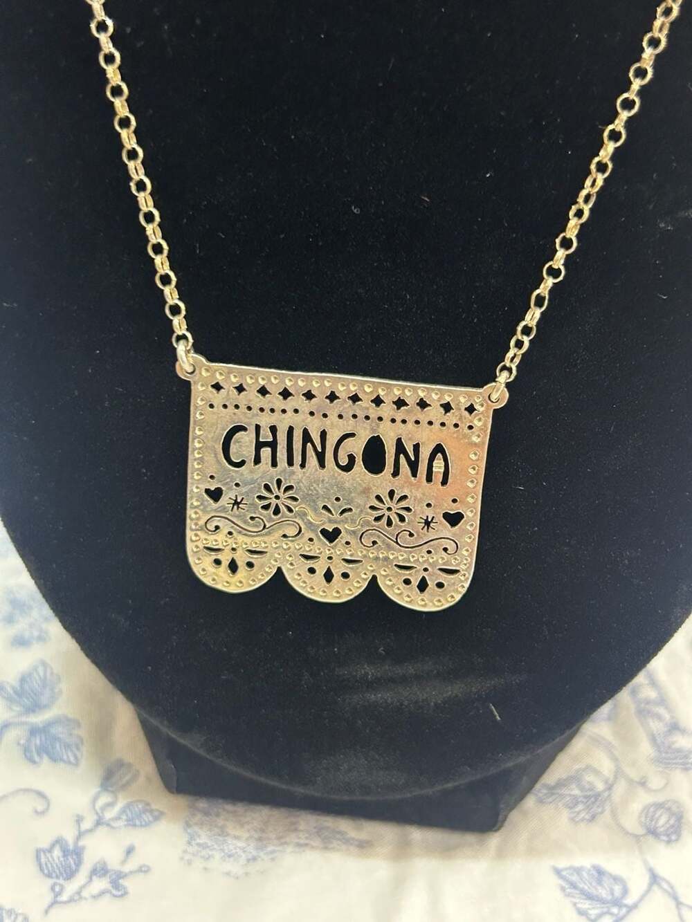 Chingona Papel Picado Sterling Silver Necklace